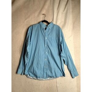 Pintlar Shirt Men's XL Blue Floral Chest Pocket Long Sleeve Collared Button Down